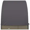 Transat 2 places avec toit rond gris 211x112x140 cm