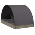 Transat 2 places avec toit rond gris 211x112x140 cm