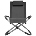 Chaise longue pour enfants Acier Noir