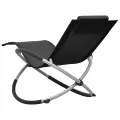 Chaise longue pour enfants Acier Noir