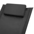 Chaise longue pour enfants Acier Noir