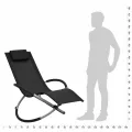 Chaise longue pour enfants Acier Noir
