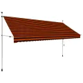 Auvent manuel rétractable 350 cm Orange et marron
