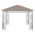 Tonnelle avec moustiquaire et lumières Led 3x3x2,73 m Taupe