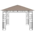 Belvédère avec moustiquaire 3x3x2,73 m Taupe 180 g/m²