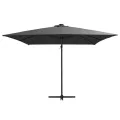 Parasol de jardin en porte-à-faux lumières LED et mât en acier