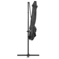 Parasol de jardin en porte-à-faux lumières LED et mât en acier