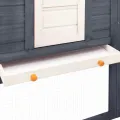 Clapier d'extérieur avec piste Gris et blanc Bois de sapin