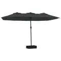 Parasol de jardin à double tête avec LED anthracite 449x245 cm