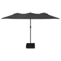 Parasol de jardin à double tête avec LED anthracite 449x245 cm