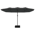 Parasol de jardin à double tête avec LED anthracite 449x245 cm
