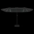 Parasol de jardin à double tête avec LED anthracite 449x245 cm