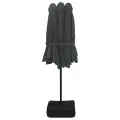 Parasol de jardin à double tête avec LED anthracite 449x245 cm