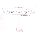 Parasol de jardin à double tête avec LED anthracite 449x245 cm