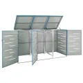 Abri pour trois poubelles 207x77,5x112,5 cm Inox