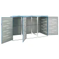 Abri pour trois poubelles 207x77,5x112,5 cm Inox