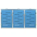 Abri pour trois poubelles 207x77,5x112,5 cm Inox