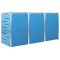 Abri pour trois poubelles 207x77,5x112,5 cm Inox