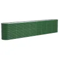 Lit surélevé de jardin Acier enduit de poudre 332x40x68 cm Vert