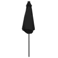 Parasol de jardin avec lumières LED et mât en aluminium noir