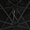 Parasol de jardin avec lumières LED et mât en aluminium noir