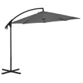 Parasol de jardin en porte-à-feux avec mât en acier anthracite