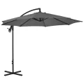 Parasol de jardin en porte-à-feux avec mât en acier anthracite