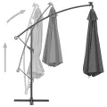 Parasol de jardin en porte-à-feux avec mât en acier anthracite