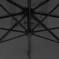 Parasol de jardin en porte-à-feux avec mât en acier anthracite