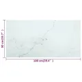 Dessus de table blanc 100x50 cm 6 mm verre trempé design marbre