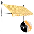 Auvent manuel rétractable avec LED 250 cm Blanc et orange