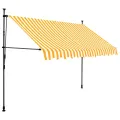 Auvent manuel rétractable avec LED 250 cm Blanc et orange