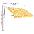 Auvent manuel rétractable avec LED 250 cm Blanc et orange
