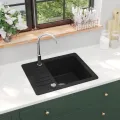 Évier de cuisine en granit Bac unique Noir