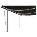Auvent automatique capteur de vent/LED 6x3 m Anthracite