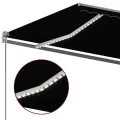 Auvent automatique capteur de vent/LED 6x3 m Anthracite