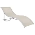 Chaises longues pliables lot de 2 Crème Textilène