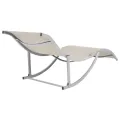 Chaises longues pliables lot de 2 Crème Textilène