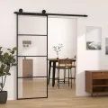 Porte coulissante avec kit de quincaillerie 76x205 cm Verre ESG
