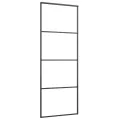 Porte coulissante avec kit de quincaillerie 76x205 cm Verre ESG