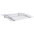 Auvent de porte argent et transparent 150x90 cm PET