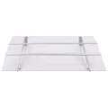 Auvent de porte argent et transparent 150x90 cm PET