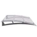 Auvent de porte argent et transparent 150x90 cm PET