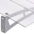 Auvent de porte argent et transparent 150x90 cm PET
