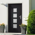 Porte d'entrée anthracite 98x208 cm PVC