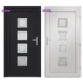 Porte d'entrée anthracite 98x208 cm PVC