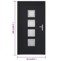 Porte d'entrée anthracite 98x208 cm PVC