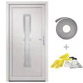Porte d'entrée Blanc 88x200 cm PVC