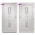 Porte d'entrée Blanc 88x200 cm PVC