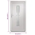 Porte d'entrée Blanc 88x200 cm PVC